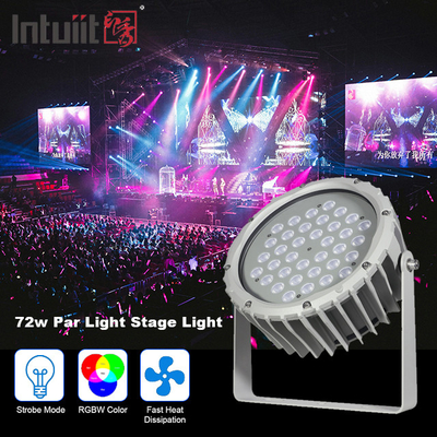 72w RGBW DMX512 Wodoodporny Led Flood Light Zewnętrzny krajobraz Ogród Okrągły etap Par Light