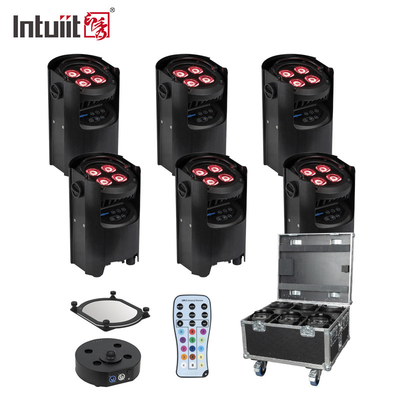 IP54 Mini Uplights 4X12W Bateria Spotlight 4 LEDs Bezprzewodowy DMX & IR Remote Uplights Disco Club Party Stage Uplight