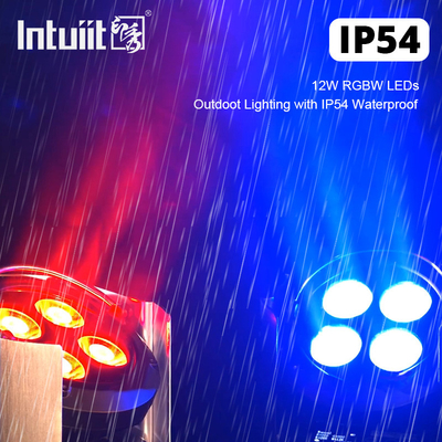 IP54 Mini Uplights 4X12W Bateria Spotlight 4 LEDs Bezprzewodowy DMX & IR Remote Uplights Disco Club Party Stage Uplight