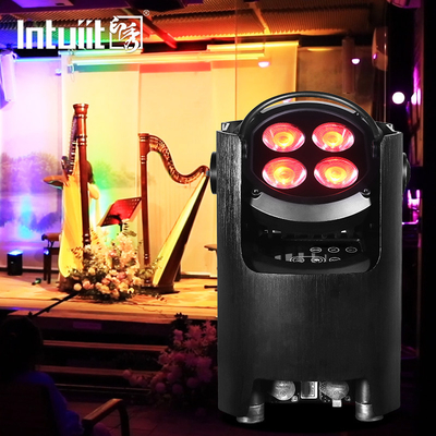 IP54 Mini Uplights 4X12W Bateria Spotlight 4 LEDs Bezprzewodowy DMX & IR Remote Uplights Disco Club Party Stage Uplight