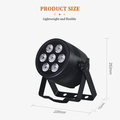 Zewnętrzne wodoodporne Rgbwa-uv 7x20W Dmx Led Par Can Light For Outside Stage Landscape