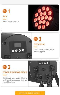 18x20w Led Par Light bar Rgbwa Uv 6in1 Aluminium Dmx Stage Light dla wesela Dj Party Disco Club