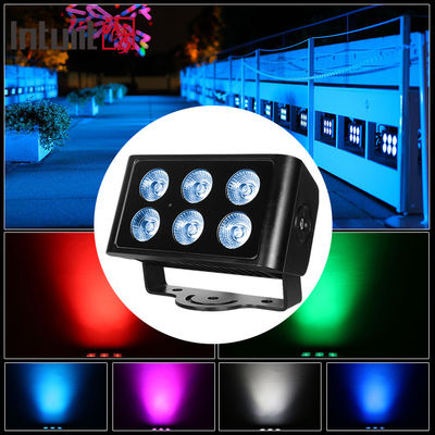 Zewnętrzny wodoodporny 6x5W City Color LED Wall Washer Light 4in1 RGBW Floodlight for Hotels & Buildings DMX512 Control Mode