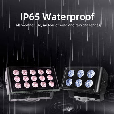 15x5W RGBW 4-w-1 IP65 zewnętrzne światło LED ‡ DMX512 wodoodporne szerokie światło dla ogrodu, sceny i oświetlenia budynków