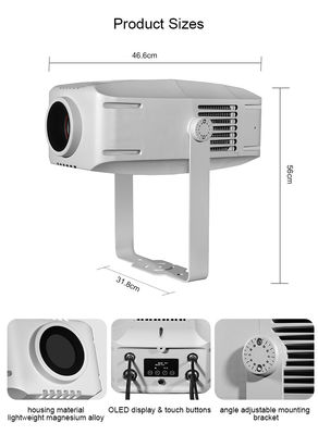 200W wodoodporny Ip65 zewnętrzny wewnętrzny reklama na zamówienie Gobo Led Zoom logo Projektor światło