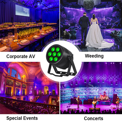 Reflektory LED Par 6w1 Uplights sceniczne 7x20W RGBWA-UV DMX512 Sterowanie Zewnętrzne światła DJ do sceny, imprezy, klubu, dyskoteki, wesela