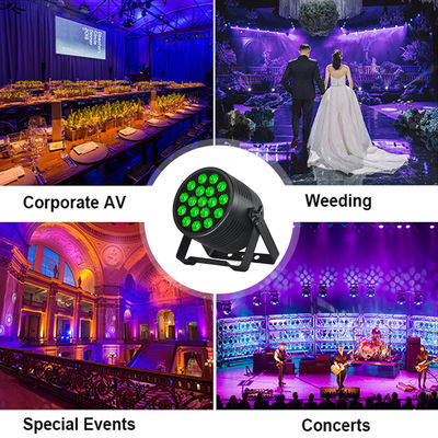 Zewnętrzne IP65 wodoodporne LED Par Light 18x20W RGBWA UV 6in1 Profesjonalne oświetlenie do mycia sceny DMX DJ Can for Events Stadion Club