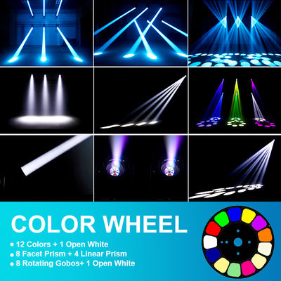 LED 200W Stage Light Beam 9 Rotating Gobos 12 Kolorów z DMX512 Oświetlenie na imprezę weselną