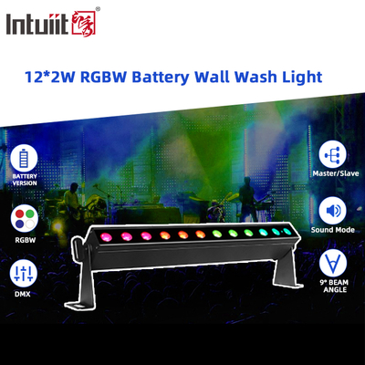 IP20 Zasilanie bateryjne 12x2W 0,5m 4w1 Led Oświetlenie Ścienne Reflektory Sceniczne