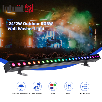 Światło ścienne na zewnątrz IP65 24*2w wodoodporne RGBW Bar do mycia ścian