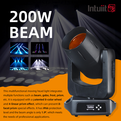 2025 Nowy 200W Beam Moving Head LED Ośmiokolorowe koło Efekt dla oświetlenia scenicznego