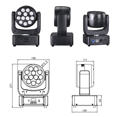 Sprzęt oświetleniowy na scenie wydarzenia pokazu DMX Beam RGBW 12x8w Led Wash Moving Head Light