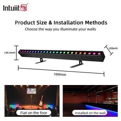 24x2W RGBW 4-w-1 Liniowa listwa LED do mycia ścian — aktywowana dźwiękiem DMX512 do oświetlenia budynków i wydarzeń