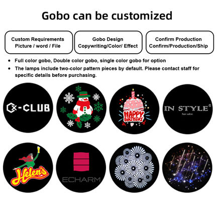 Konfigurowalna lampa projektora LED o mocy 60 W. Niestandardowe logo Projektor Gobo do reklamy zewnętrznej Wystrój weselny na wydarzenie biznesowe