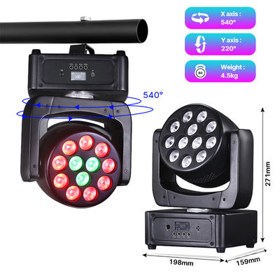 12*8W ruchomego głowicy LED DJ światło RGBW Wasch Beam DMX512 Dźwięk aktywowane oświetlenie sceniczne na weselach imprezy dyskotekowe