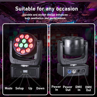 12X8W RGBW 4IN1 LED ruchomego głowicy mycia Światło sceniczne dla imprezy