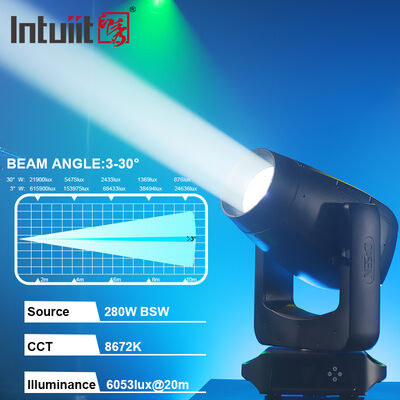 CMY 280W LED Ruchomy głowica 3-w-1 Beam Spot Wash Hybrydowe światło sceniczne dla profesjonalnej sceny Ślubna impreza występ na żywo