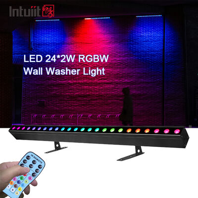 Gorąca sprzedaż 4w1 RGBW LED 24*2W podkładka ścienna liniowy pasek świetlny sterowany dźwiękiem DMX Stage Wash lampa do klubu nocnego