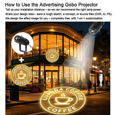 Reklama zewnętrzna Logo Gobo Projektor 60W LED IP65 wodoodporny dla hoteli Restauracja Budynek sklepu