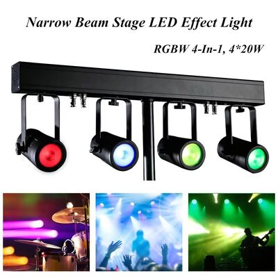 4x20W RGBW 4-w-1 LED PAR Uplighting Kit ️ 4.5° Narrow Beam DMX512 Stage Wash System dla ślubów, DJ-ów i imprez