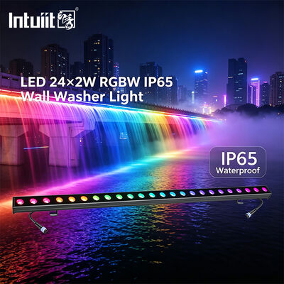 Zewnętrzny LED Bar do mycia ścian 24x2W RGBW 4in1 IP65 wodoodporny DMX512 Liniowe mycie dla fasady budynku Światło sceniczne most krajobrazowy