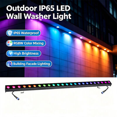 2x24W RGBW 4-w-1 IP65 Zewnętrzny LED Liniowy Myjnik ścienny   DMX512 Wodoszczalne Światło do mycia dla budynków, mostów i krajobrazów