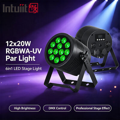 12*20W RGBWA+UV 6in1 LED Par Light IP65 Outdoor Waterproof DMX512 Oświetlenie sceniczne dla wesela DJ Party