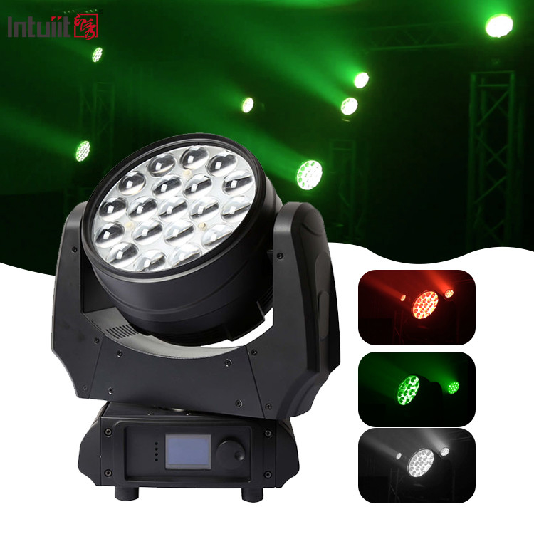 Zoom ruchomy światło LED 19x10w 4 w 1 Gobo Projektor Rgbw reflektor światło na imprezie Efekty oświetlenia sceny Bar Night Club Disco