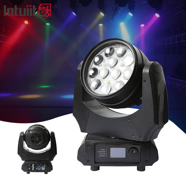 Led Wash Par 4In1 12X10W Zoom Rgbw Led Wash Moving Head Light Dla DJ Disco Stage Lighting