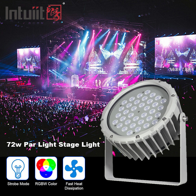 72w RGBW DMX512 Wodoodporny Led Flood Light Zewnętrzny krajobraz Ogród Okrągły etap Par Light