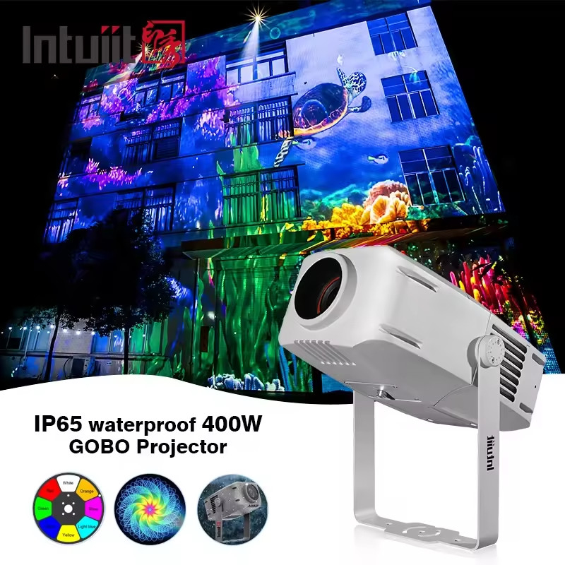 LED IP65 Zewnętrzny przenośny mini cyfrowy niestandardowy projektor Gobo na stojaku