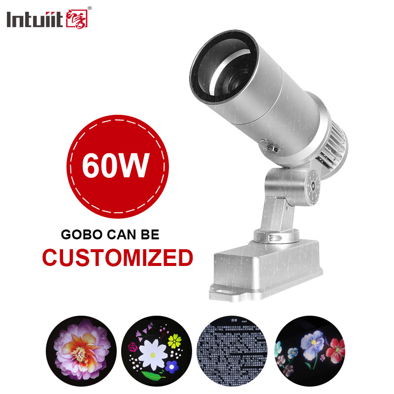 60W Gobo Projektor Custom Logo Led Light HD Image For Outdoor Ip65 Rotating Advertising Projection Light For Wedding