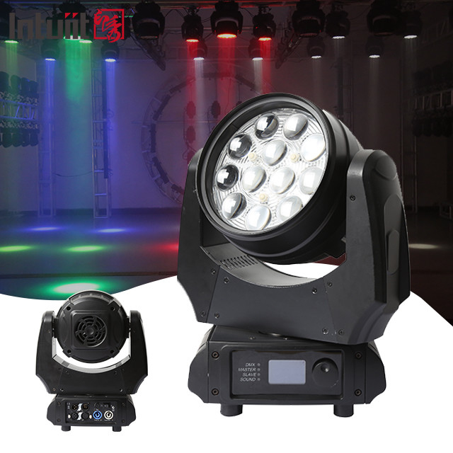 Led 12x10W 4in1 RGBW Zmywarka Zoom Przenośna Głowa Oświetlenie Scene Dla DJ Disco Night Club Ślub Kościół Teatr impreza