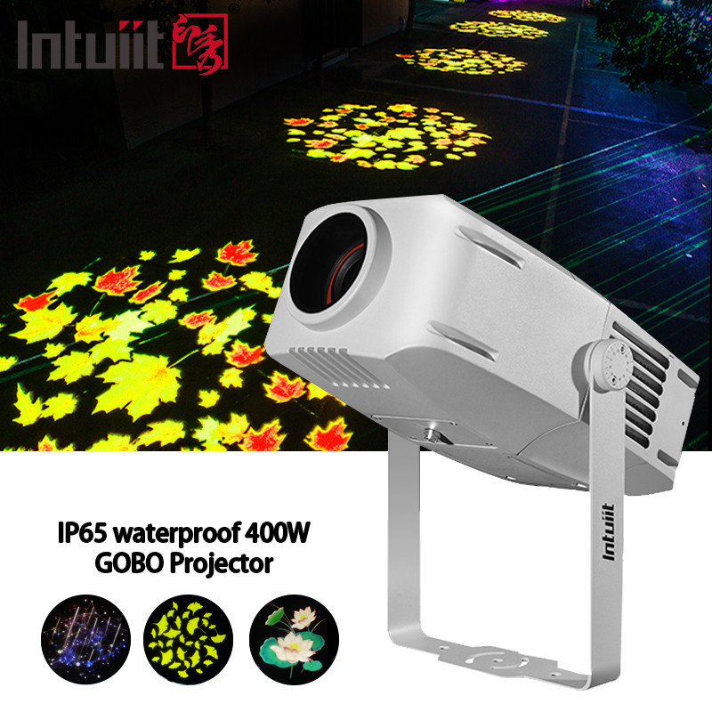 Zewnętrzny projektor Gobo 400w Projektor reklamowy obracający się Led wodoodporny IP65 Logo Gobo Projektor światło