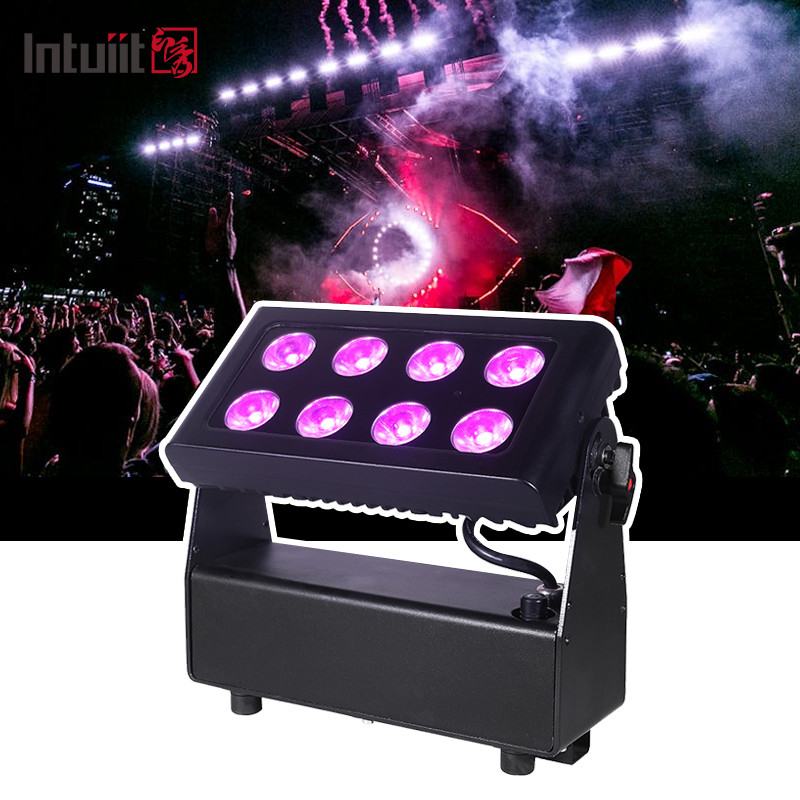 8X15W RGBW 4-w-1 LED Uplights Bateria oświetlenie sceniczne DJ światła zdalne i DMX