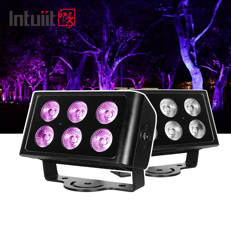 IP65 wodoodporny 6x5W RGBW 4 w 1 LED Flood Light DMX Control Plane Spot Light Background Stain DJ Disco Stage Lighting