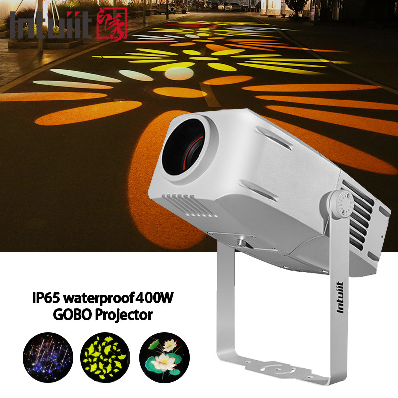 Wodoszczelny 400W Obraz obracający się Logo Floor Gobo Projektor zewnętrzny do reklamy