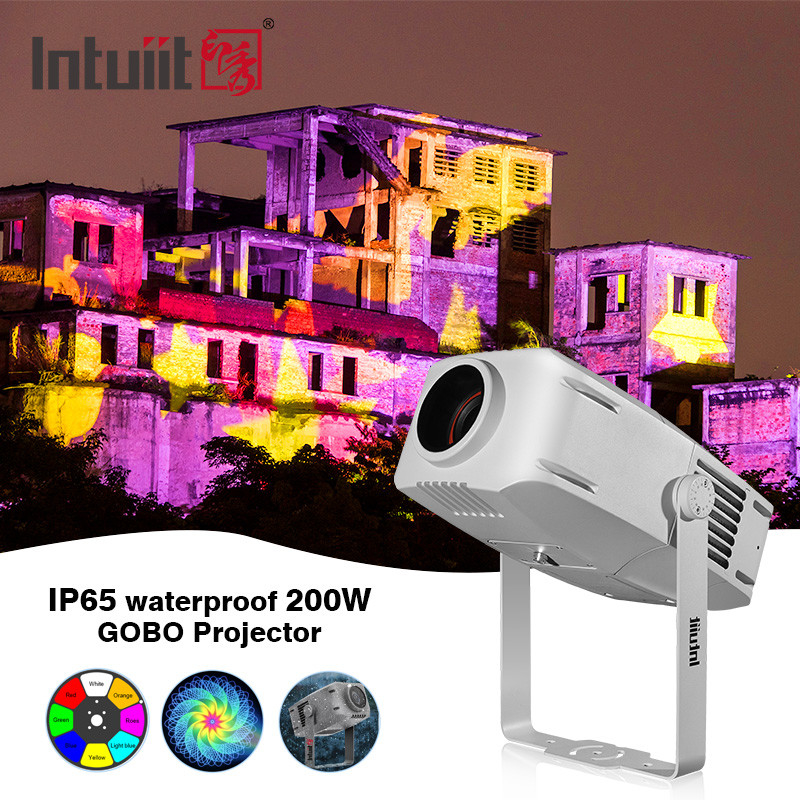 200W Profesjonalne Wodotwórcze Zewnętrzne IP65 LED Rotary Gobo Logo Reklamy Rotator Projektor Projektor oświetlenie
