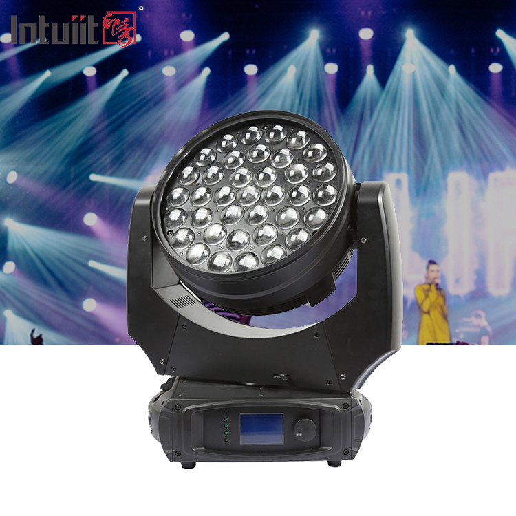 Led wash 37pcs 10w rgbw zoom 37x10 led ruchomy głowica zoom wash ruchomy głowica dj disco spotkanie oświetlenie sceny