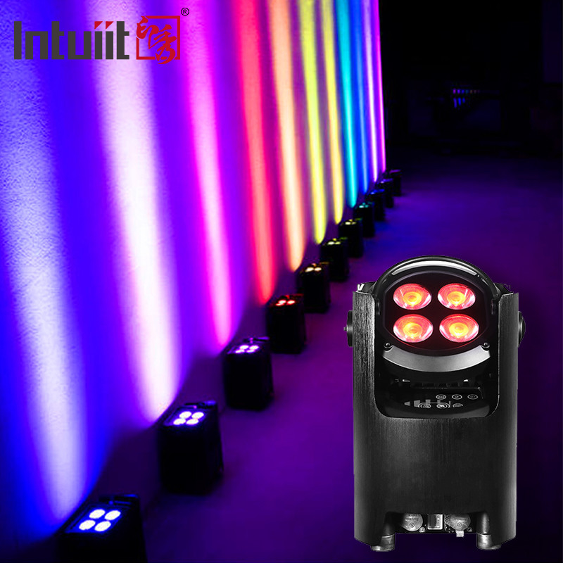 IP54 Mini Uplights 4X12W Bateria Spotlight 4 LEDs Bezprzewodowy DMX & IR Remote Uplights Disco Club Party Stage Uplight