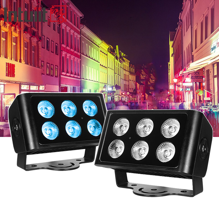Światło kolorowe na zewnątrz 6X5W Led Światło ścienne Led ogród Led RGBw Dmx Led Flood Light