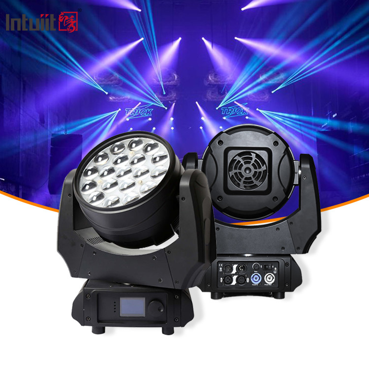 Światła ruchomego głowicy 19x15W Zoom DJ Lights RGBW LED Beam Wash Lighting Effect Stage Light For Rave Activity Disco Events Show KTV