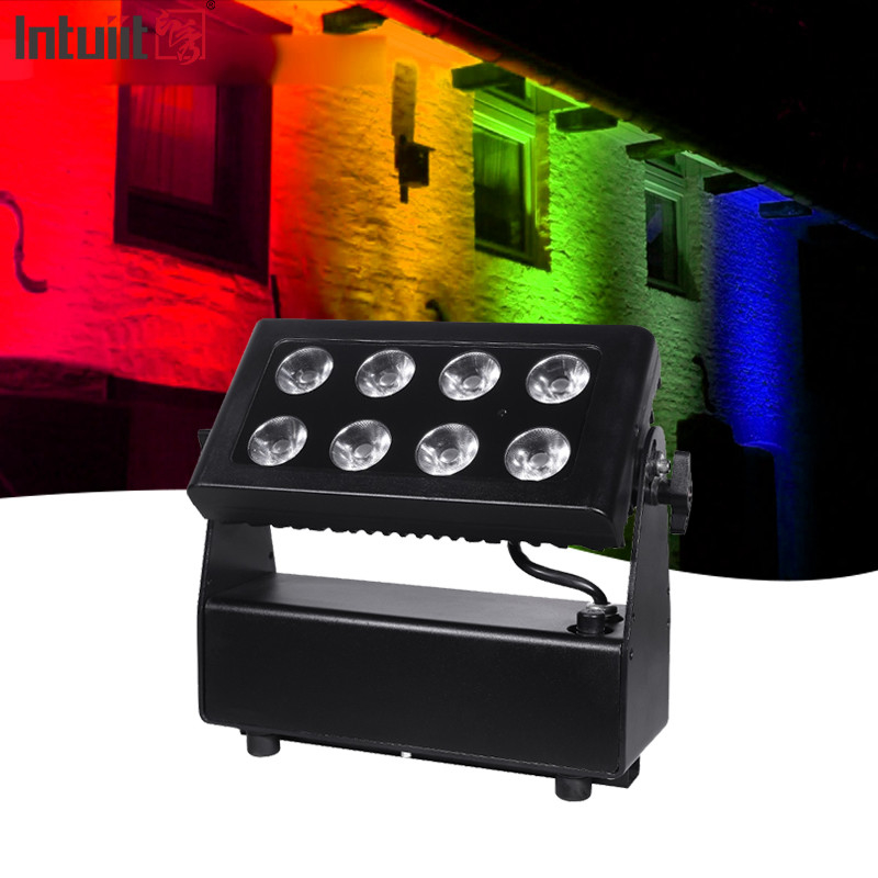 8X15W RGBW 4-w-1 LED wodoodporny reflektor DMX Control Flat Spotlight Background Światło ścienne Światło sceniczne