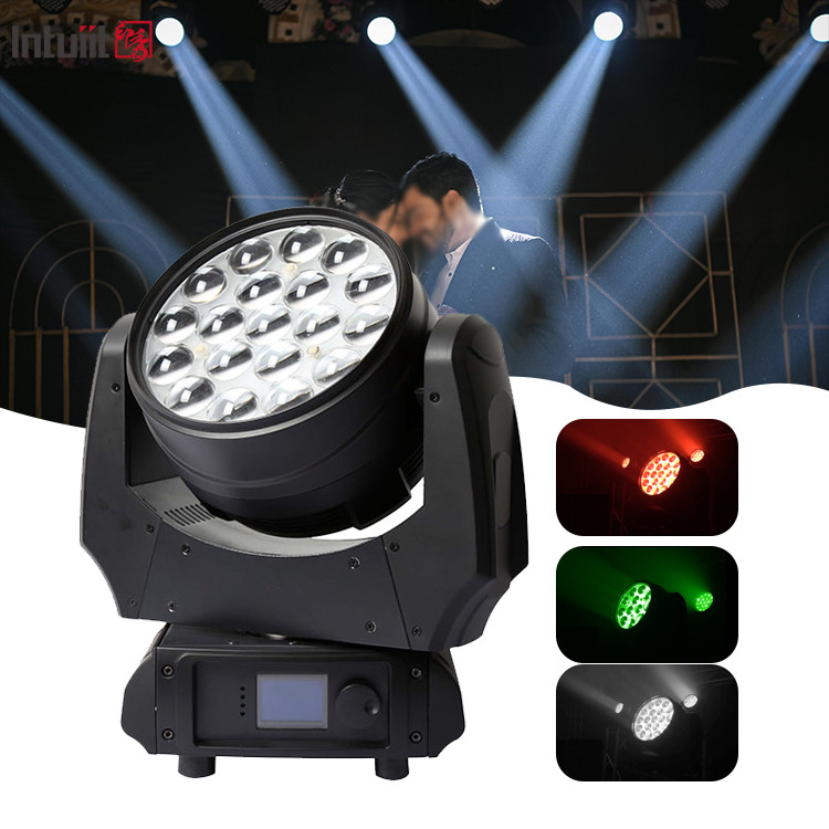 Światło sceniczne LED 19x10W DMX RGBW 4in1 Zoom Światło ścienne LED dla DJ-a