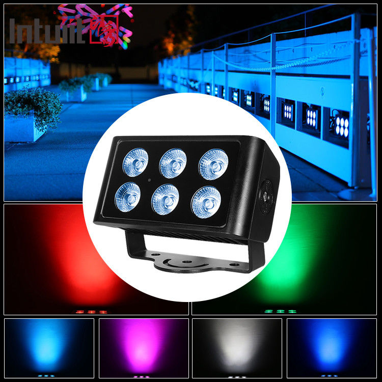 Zewnętrzny wodoodporny 6x5W City Color LED Wall Washer Light 4in1 RGBW Floodlight for Hotels & Buildings DMX512 Control Mode