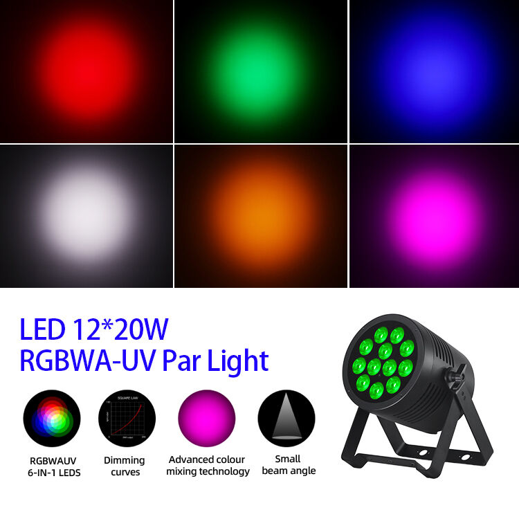 Profesjonalny IP65 wodoodporny LED Par Light 12x20W RGBWA+UV 6in1 DMX512 Stage Wash Light na imprezę weselną na zewnątrz DJ Disco