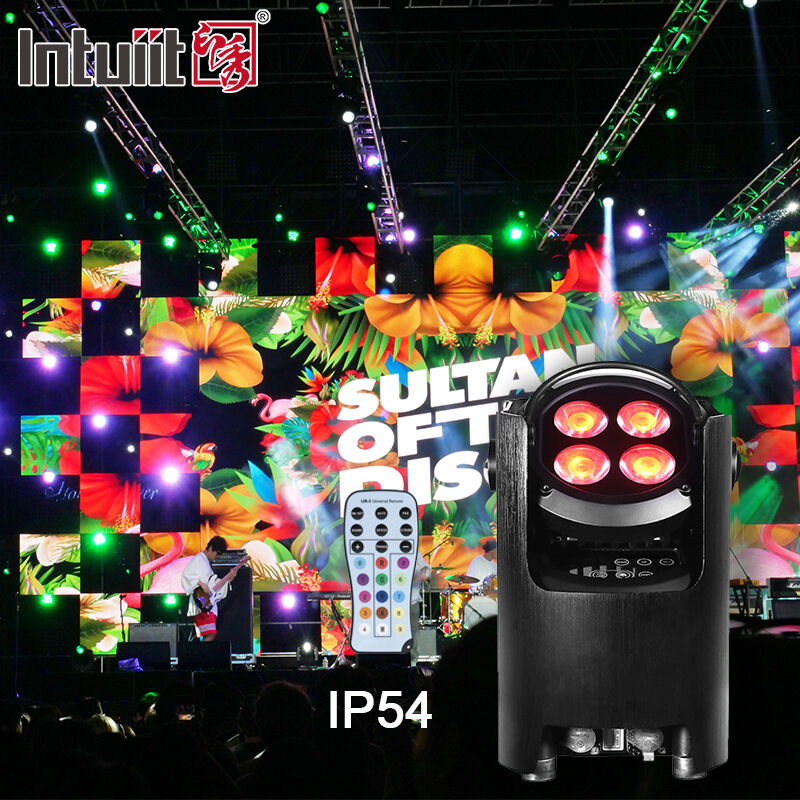Profesjonalna lampa parowa LED IP54 bezprzewodowa DMX 4*12W RGBW 4 w 1 - zdalne sterowanie oświetleniem ślubnym