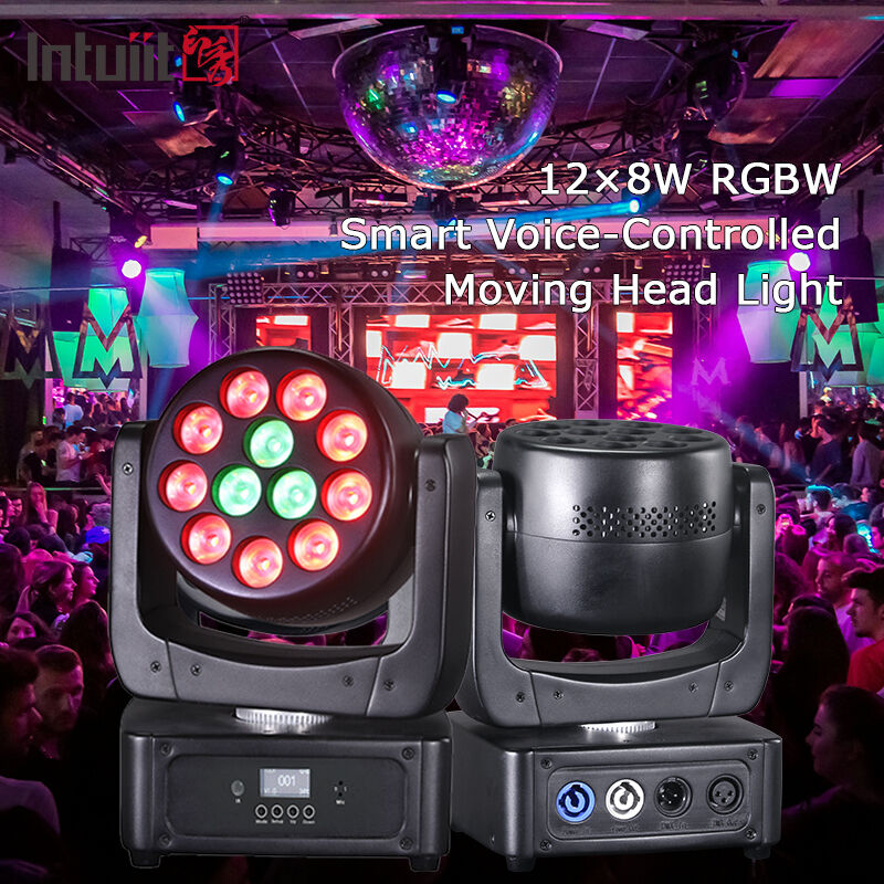 12x8W LED ruchoma głowica do mycia głowy RGBW 4w1 dźwięk aktywne oświetlenie imprezowe sterowanie DMX dla mobilnego DJ-a Disco strona główna pokaz sceniczny
