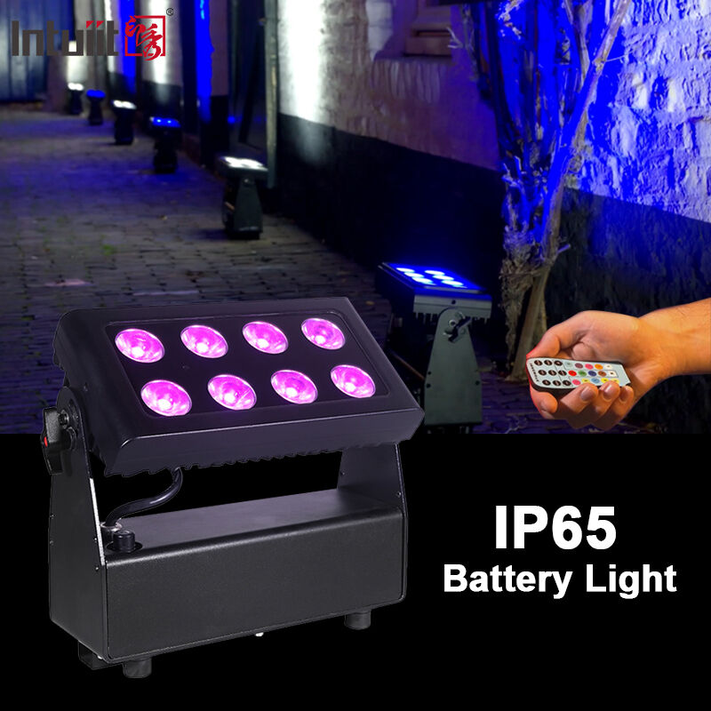 Zewnętrzny IP65 wodoodporny 8x15W RGBW 4 w 1 zasilany baterią bezprzewodowy DMX LED Flood Light Stage Wash Light