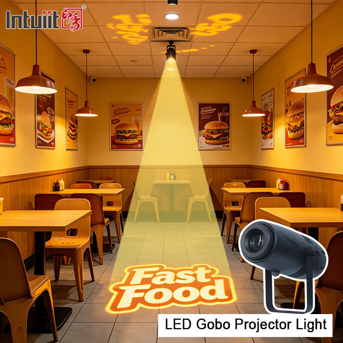 Profesjonalne 40W LED Wnętrze Gobo Projektor Światło obracające się Niestandardowy obraz Logo Projekcja Lampa do ślubu Restauracja Mall Dekoracja